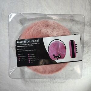 Nomodo Furry Pink Plush Wireless Bluetooth Speaker Portable Cozy Tech NEW